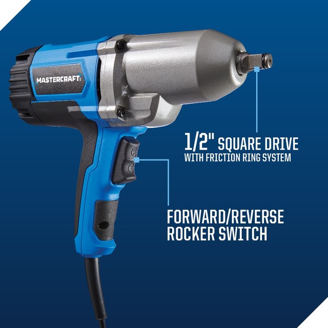 Mastercraft 7.5A Corded Single Speed Impact Wrench with Friction Ring