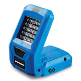 Lampe de travail de chantier sans fil à DEL au lithium-ion 20 V Max Mastercraft avec tête pivotante, outil seulement, compatible avec PWR POD Front_Three_Fourths_Angled_Left