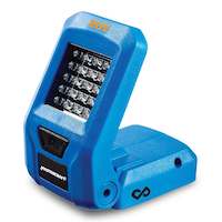 Lampe de travail de chantier sans fil à DEL au lithium-ion 20 V Max Mastercraft avec tête pivotante, outil seulement, compatible avec PWR POD Front_Three_Fourths_Angled_Left