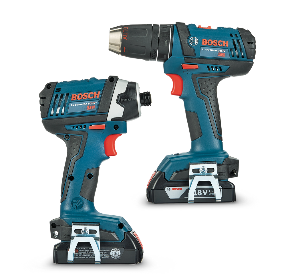 Bosch GXL18V-26B22 18V Cordless Hammer Drill, Impact Driver, Battery ...