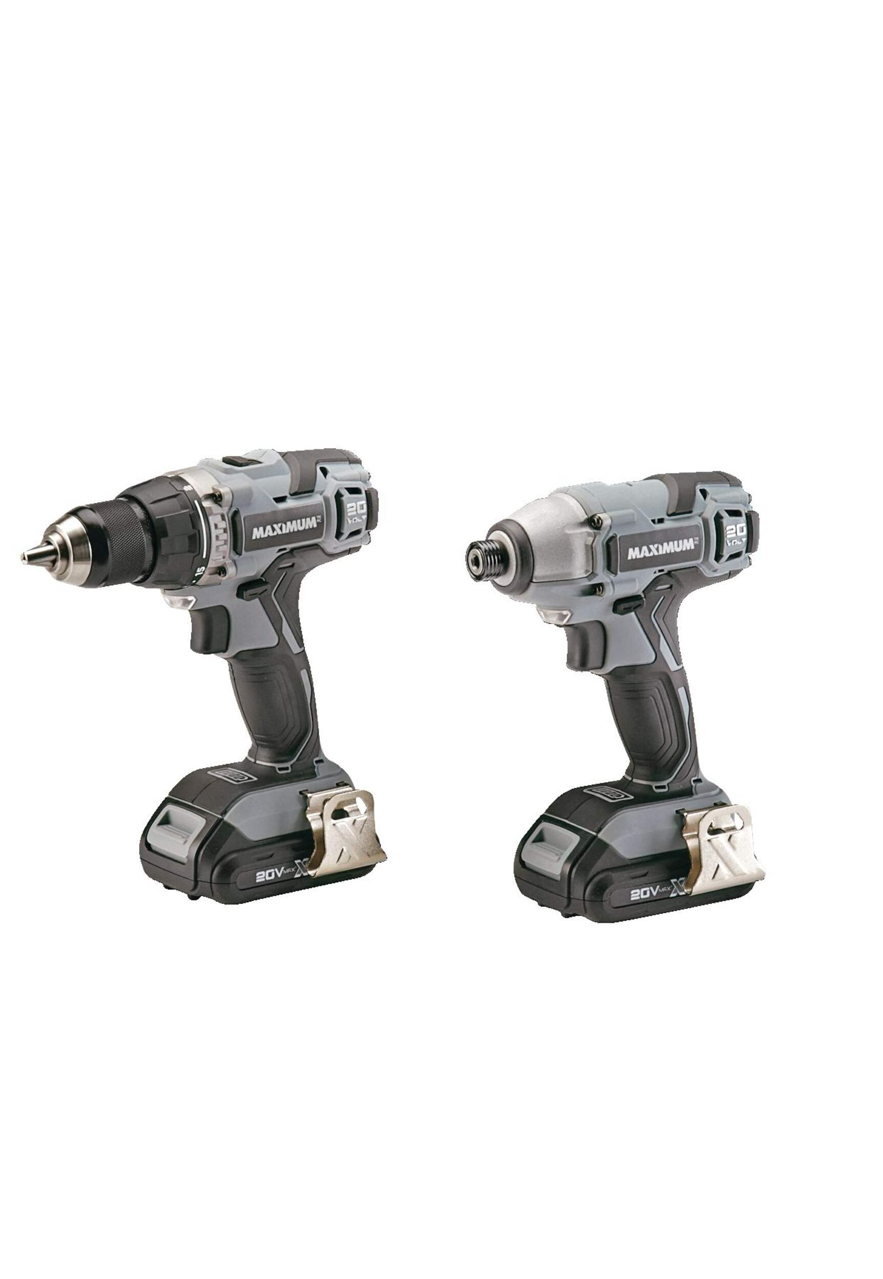 MAXIMUM 20V Max X-Treme Lithium Ion Cordless Drill, Impact Driver, Battery & Charger Combo Kit Front_Angled_Left