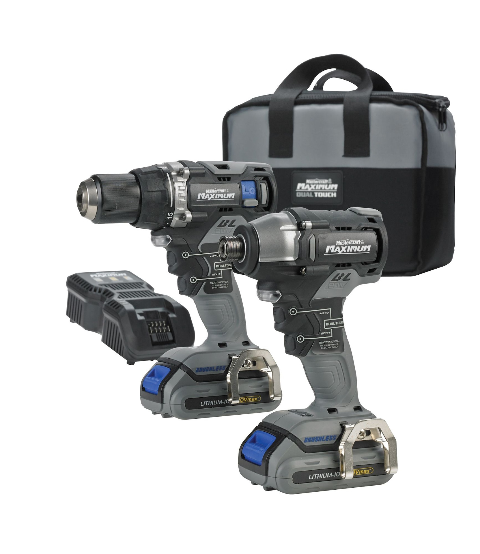 Mastercraft 20V Dual Touch Brushless Drill & Impact Driver Canadian Tire