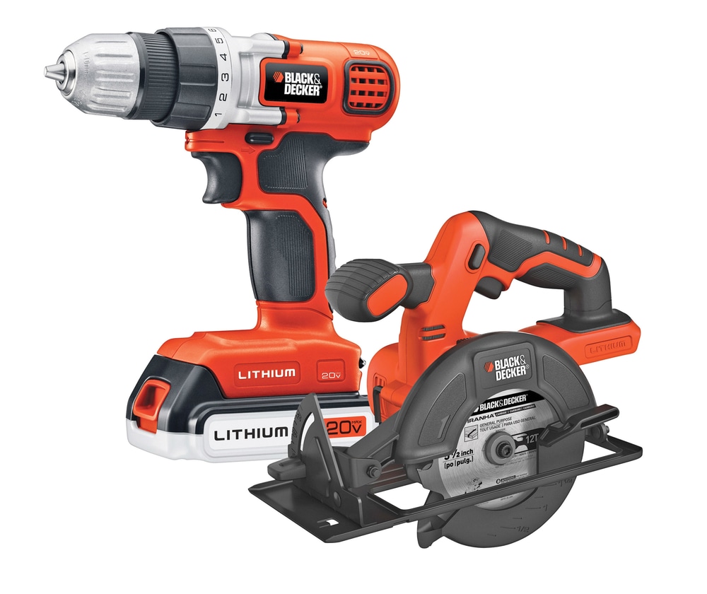 Black & Decker 20V Max LiIon Cordless Drill & Circular Saw Combo Kit