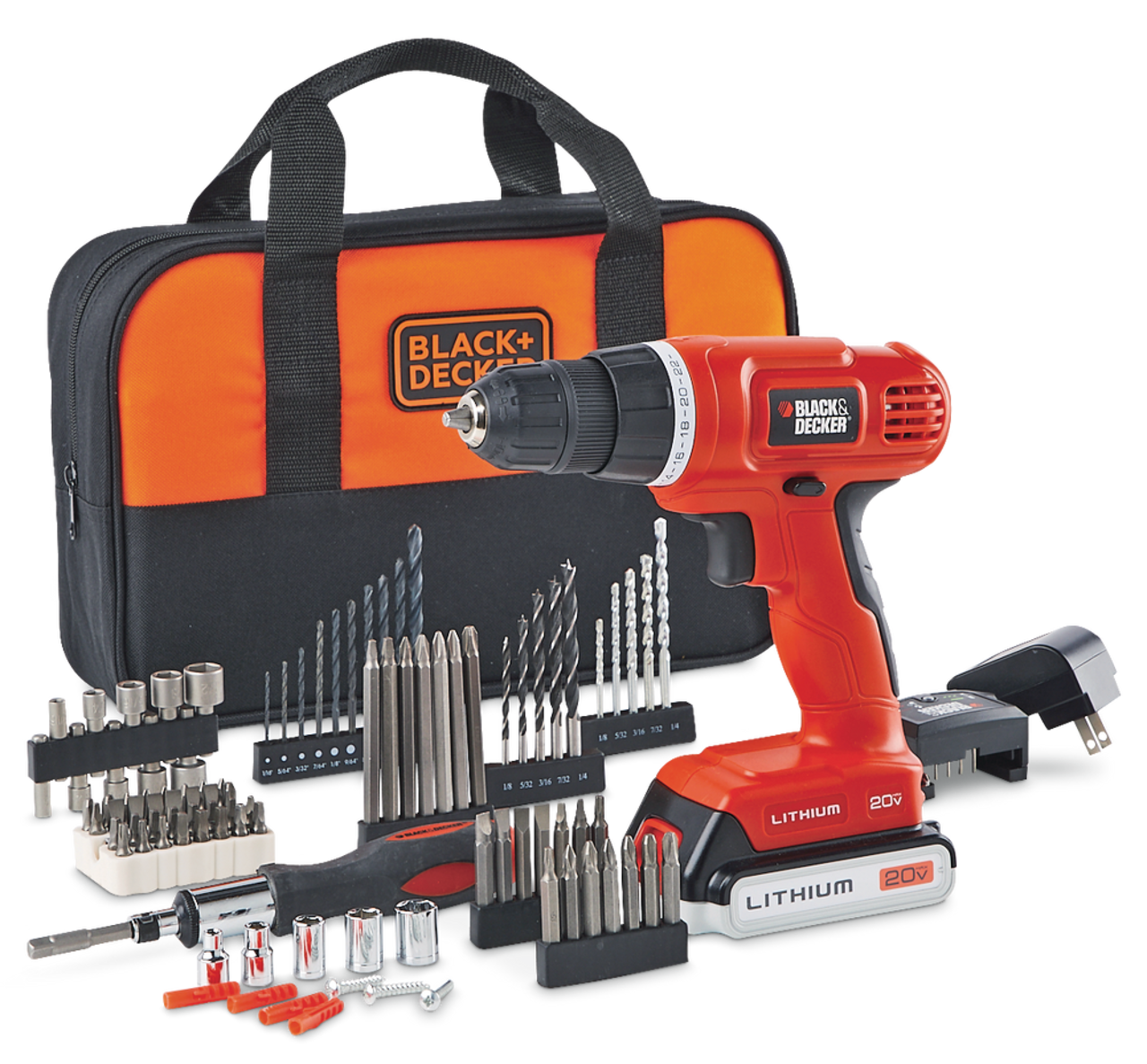 Police Auctions Canada - Black & Decker LD120 20V Drill Driver with Tool  Bag/Accessories/Bits (264310A)