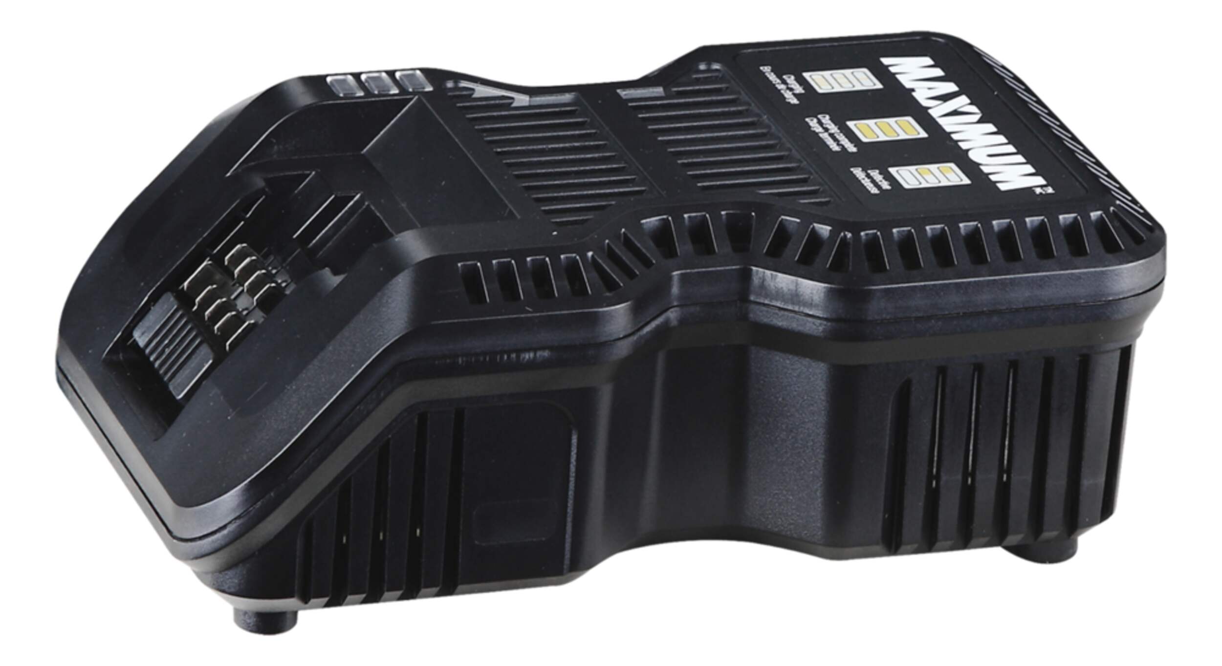 MAXIMUM Multi-Volt 12V/20V Max Lithium-Ion 1.5, 2.0 & 4.0Ah Battery Charger with LED Gauge Front_Angled_Left