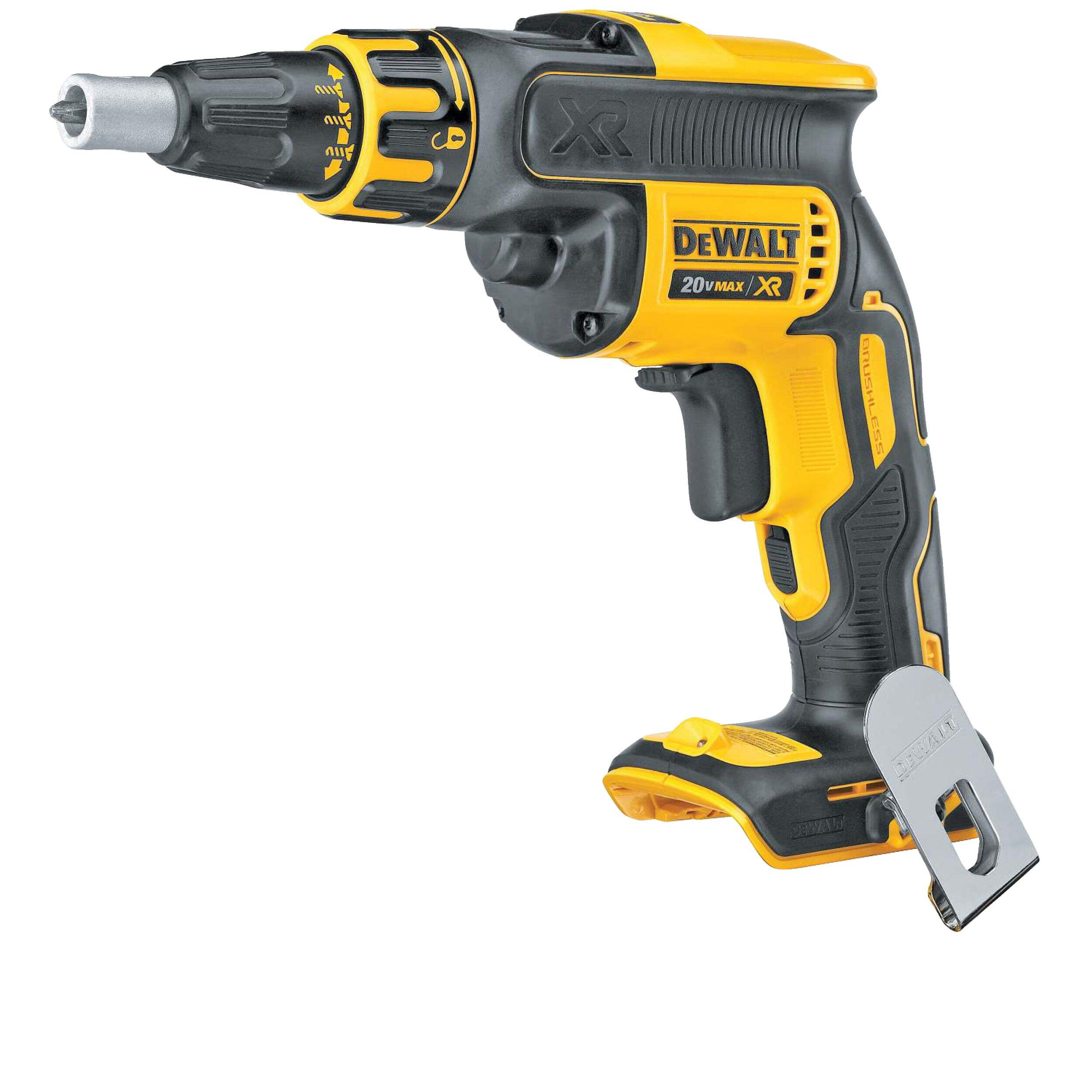 DEWALT DCF620B 20V MAX XR Brushless Cordless Compact Drywall Screw Gun, Tool Only, 1/4-in Front_Angled_Left
