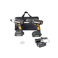 WORX WX944L 20V Power Share Compact Cordless Drill, Impact Driver, Battery & Charger Combo Kit Composite_or_Mixed
