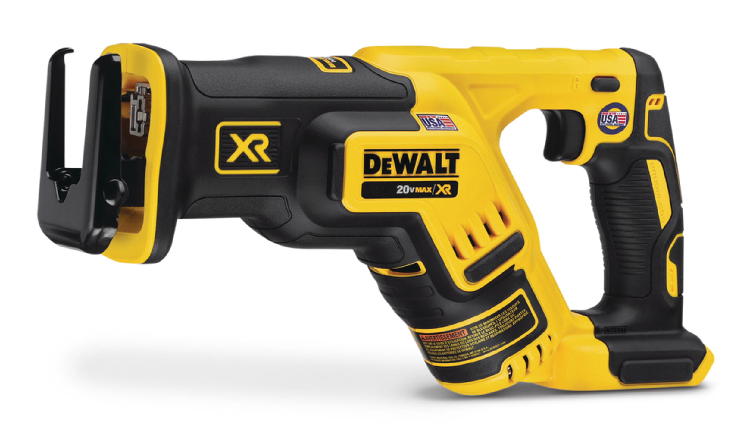 DEWALT DCS367B 20V MAX XR Variable Speed Compact Cordless Reciprocating Saw, Tool Only Front_Angled_Left