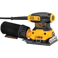 DEWALT DWE6411 2.3A Corded Palm Grip Sheet Sander with Dust Port/Vacuum Adaptor, 1/4-in Front_Three_Fourths_Angled_Right