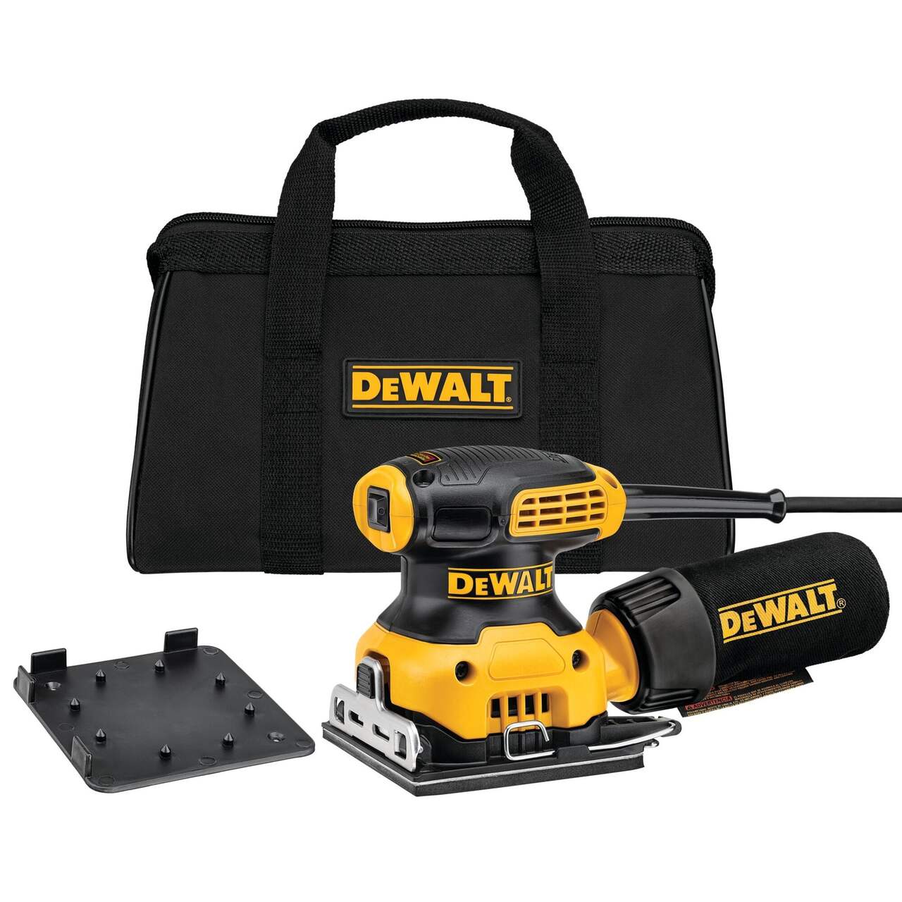 Ponceuse filaire à main 2,3 A DEWALT DWE6411 avec adaptateur pour orifice à  poussière/aspirateur, 1/4 po