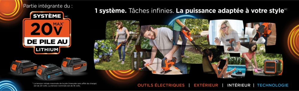 Perceuse sans fil avec SmarTech Black & Decker, Li-ion 20 V Max, 3/8 po Composite_or_Mixed