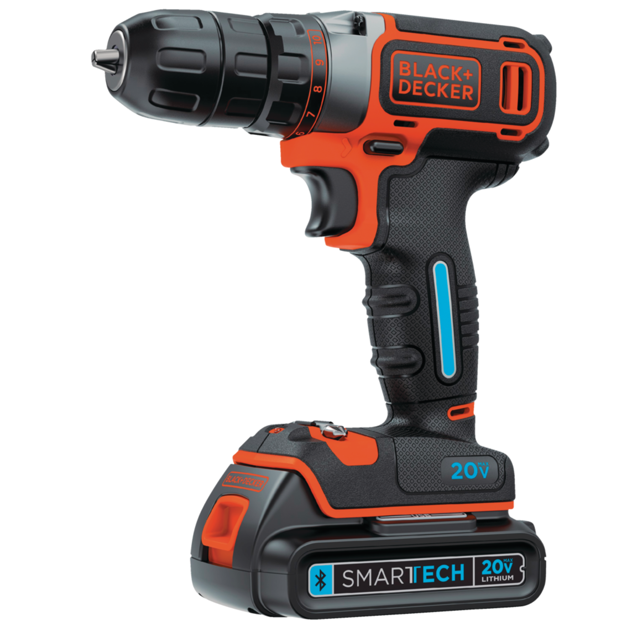 Black Decker 20V Max Li Ion Cordless Drill with SmarTech 3 8 in