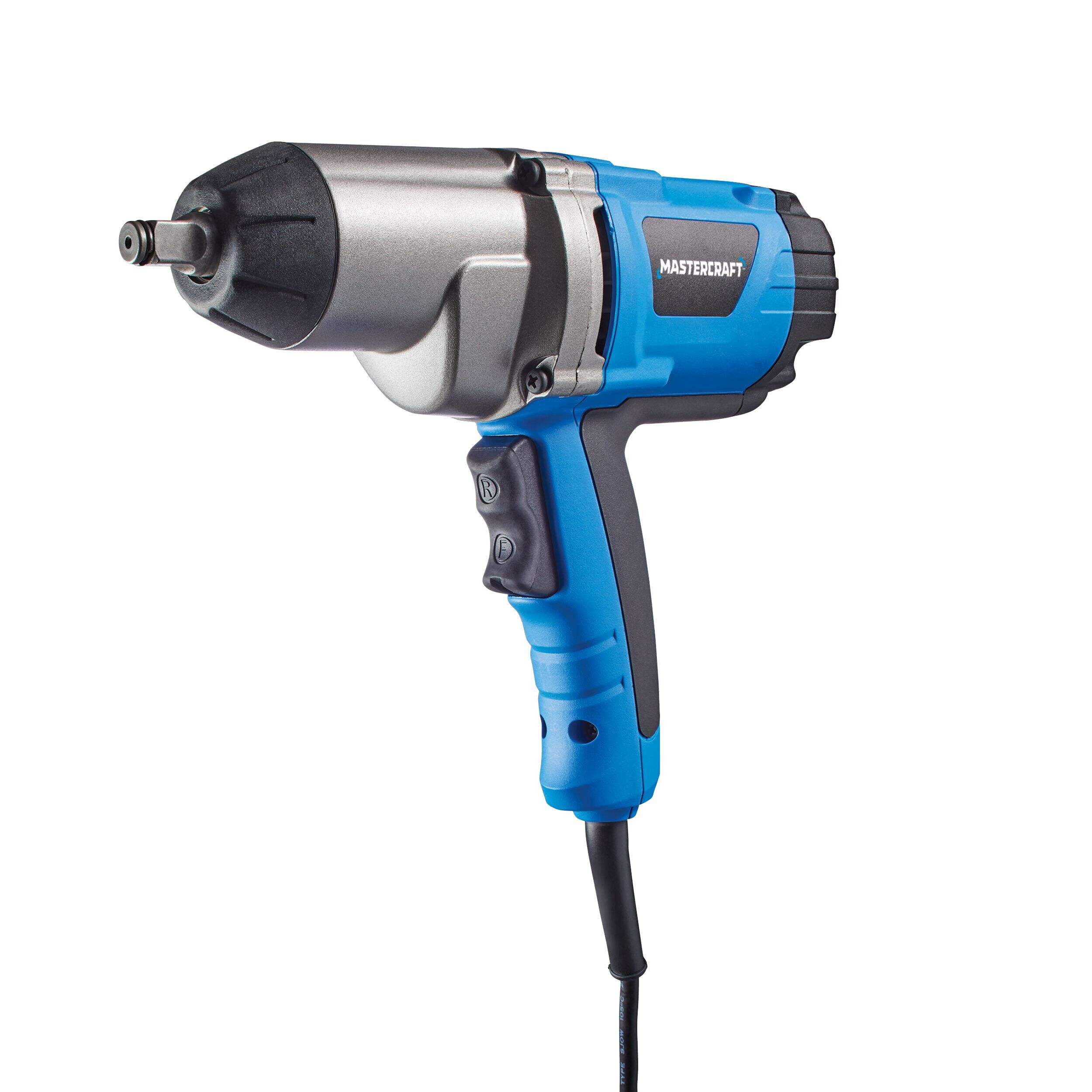 Mastercraft 8.5A Corded Single Speed Impact Wrench with Friction Ring & Metal Gear House, 1/2-in Front_Three_Fourths_Angled_Left