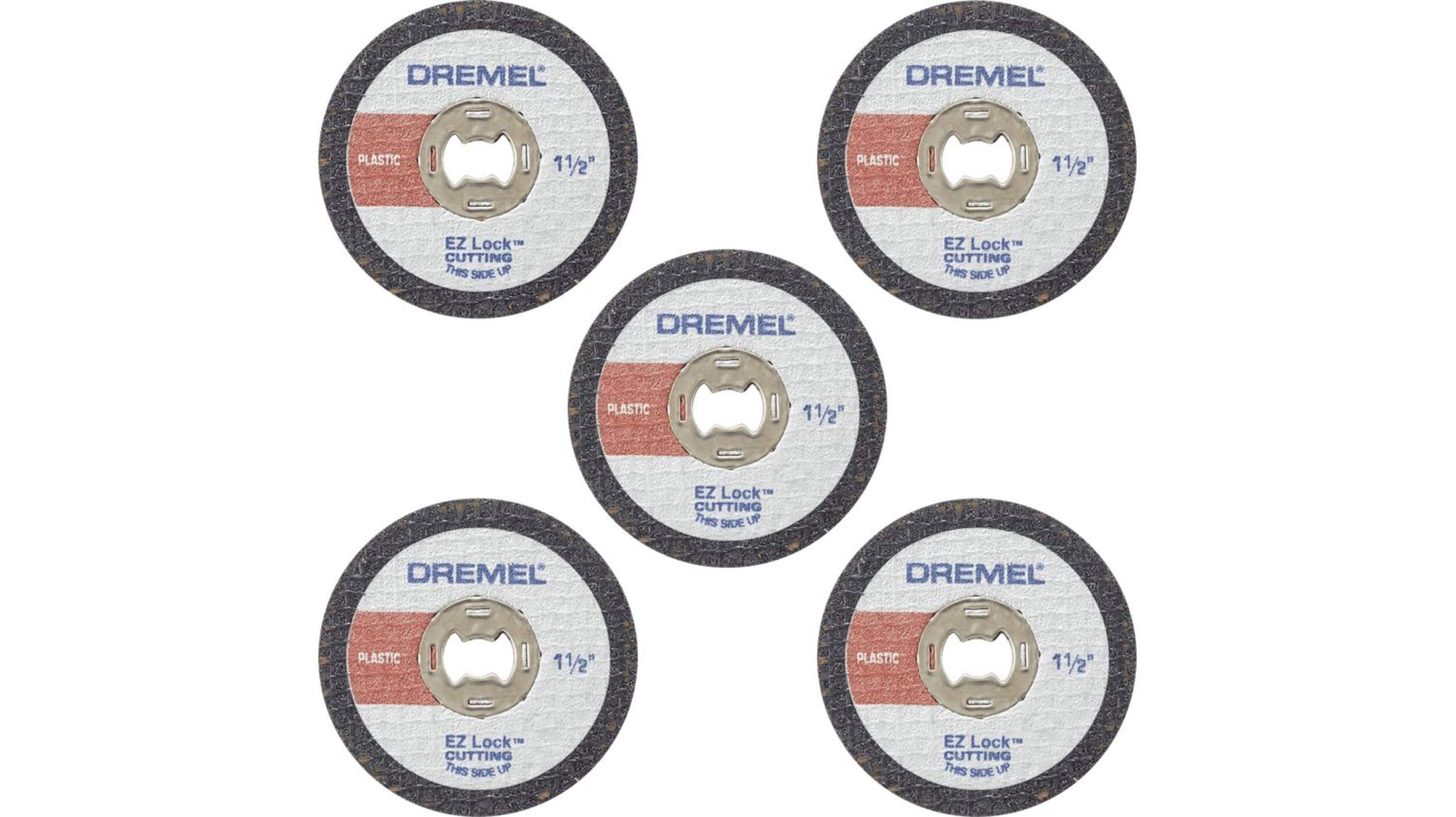 Dremel EZ476 EZ Lock Quick-Change Plastic Cut-Off Wheels For Rotary Tool, 1-1/2-in, 5-pk Front_Flat