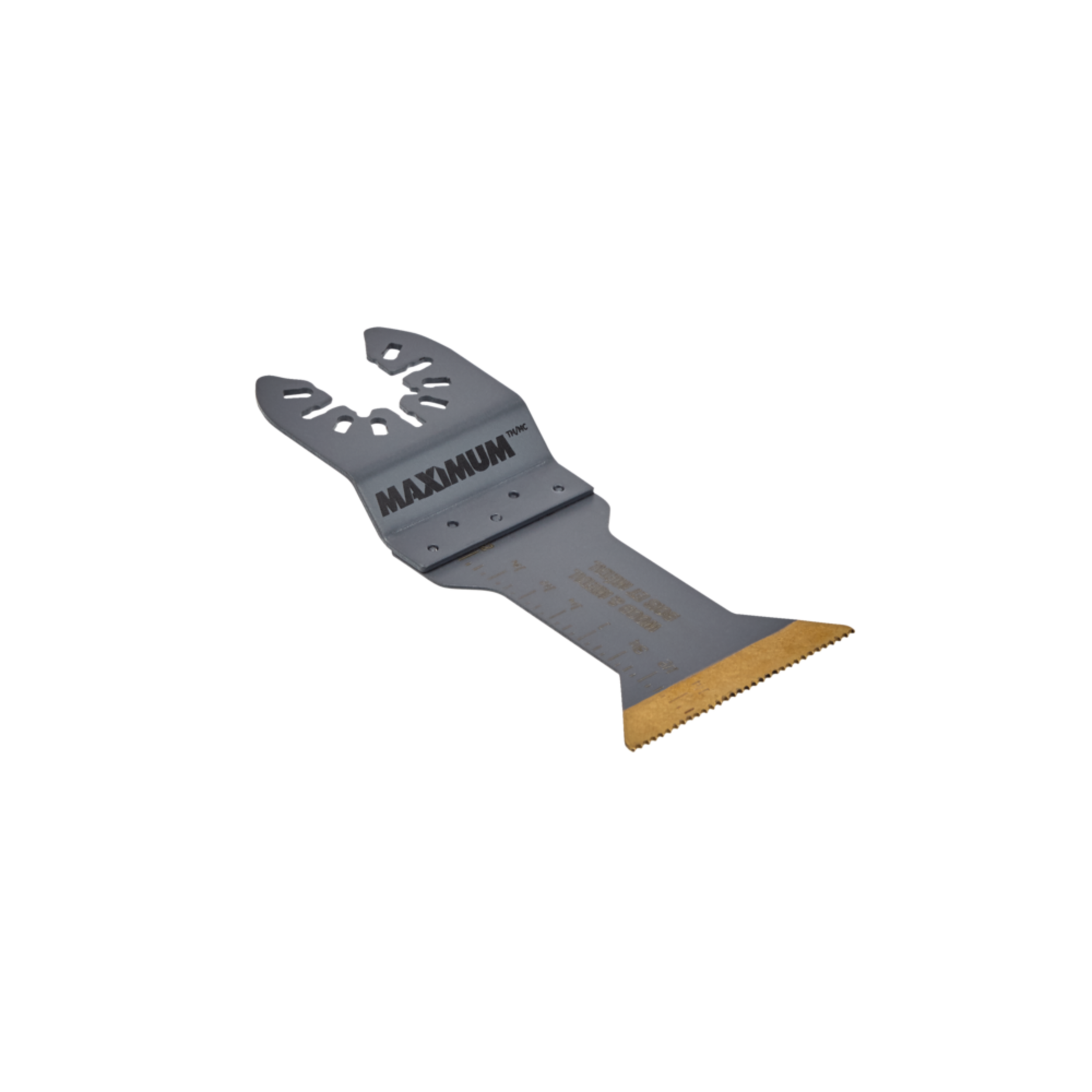 MAXIMUM Oscillating Multi-Tool Titanium Bi-Metal Wood & Metal Wide Flush Cut Blade, 1-3/4-in Front_Three_Fourths_Angled_Right