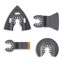 MAXIMUM Oscillating Multi-Tool Tile Set with Flush Cut Blade, Segment Saw & Grit Rasp, 4-pc