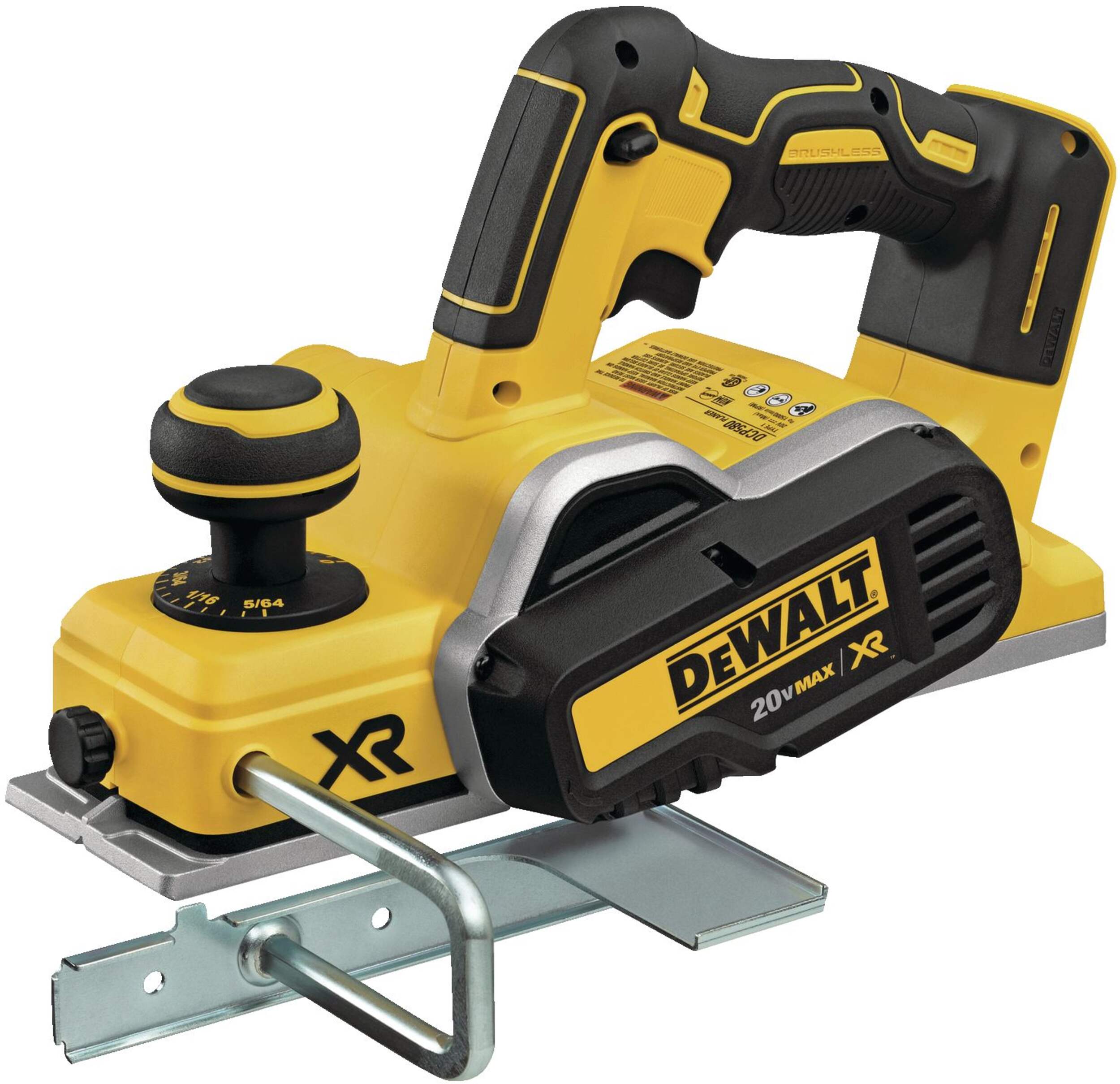 DEWALT DCP580B 20V MAX XR Lithium Ion Brushless Cordless Planer Tool, Tool Only, 3-1/4-in Front_Angled_Left