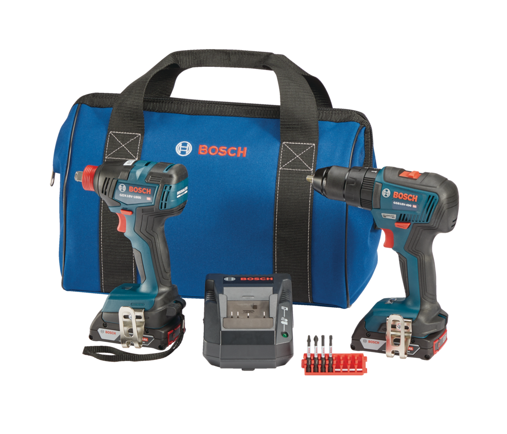 Bosch GXL18V-240B22 18V Cordless Drill/Driver & Freak 2-in-1 Bit Socket ...