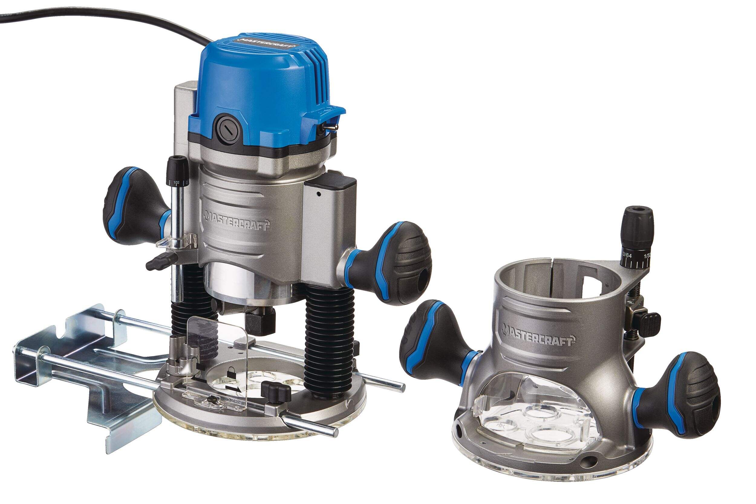Mastercraft 11A 2-HP Corded Combination Plunge & Fixed Base Router with Case Composite_or_Mixed