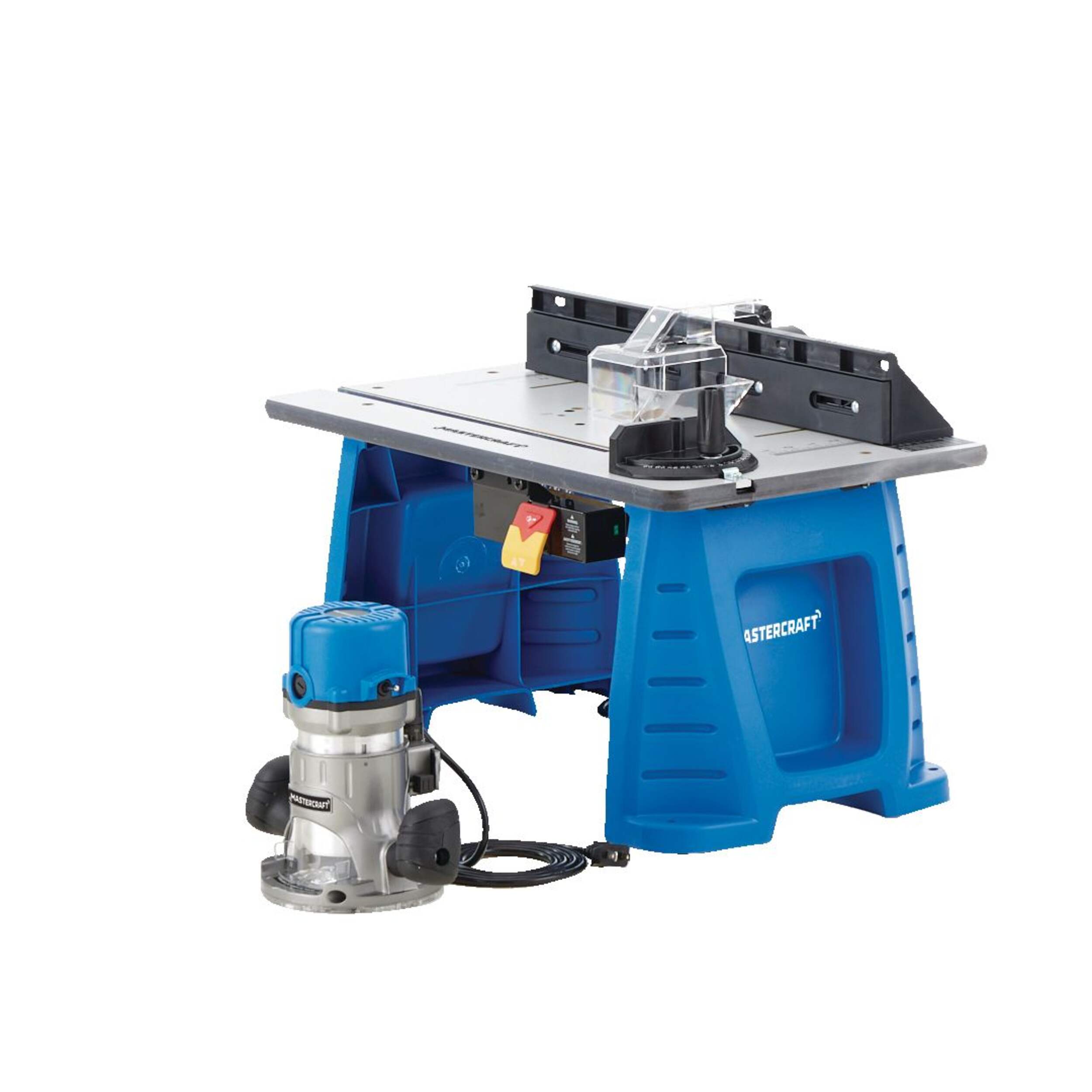 Mastercraft 9.5A 1-3/4 HP Corded Fixed Base Wood Router and Table Set Front_Three_Fourths_Angled_Left