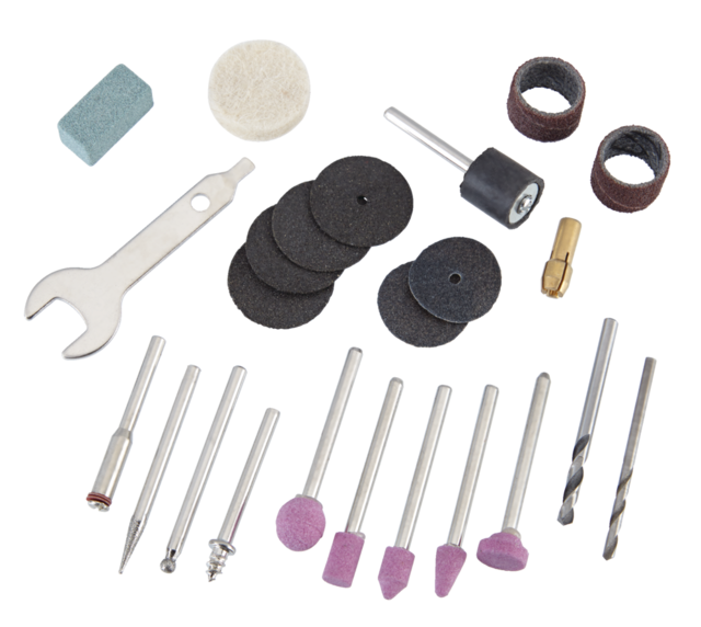 Certified PDM130DCU 1A Variable Speed Rotary Tool Kit with Attachments & Accessory Bits, 24pc