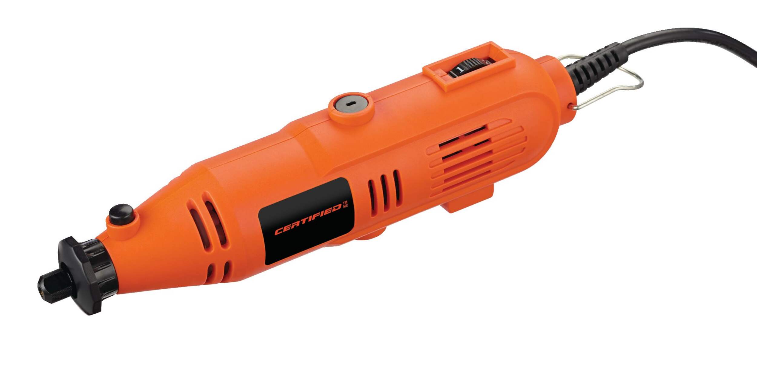 Certified PDM130DCU 1A Variable Speed Rotary Tool Kit with Attachments & Accessory Bits, 24-pc Front_Angled_Left