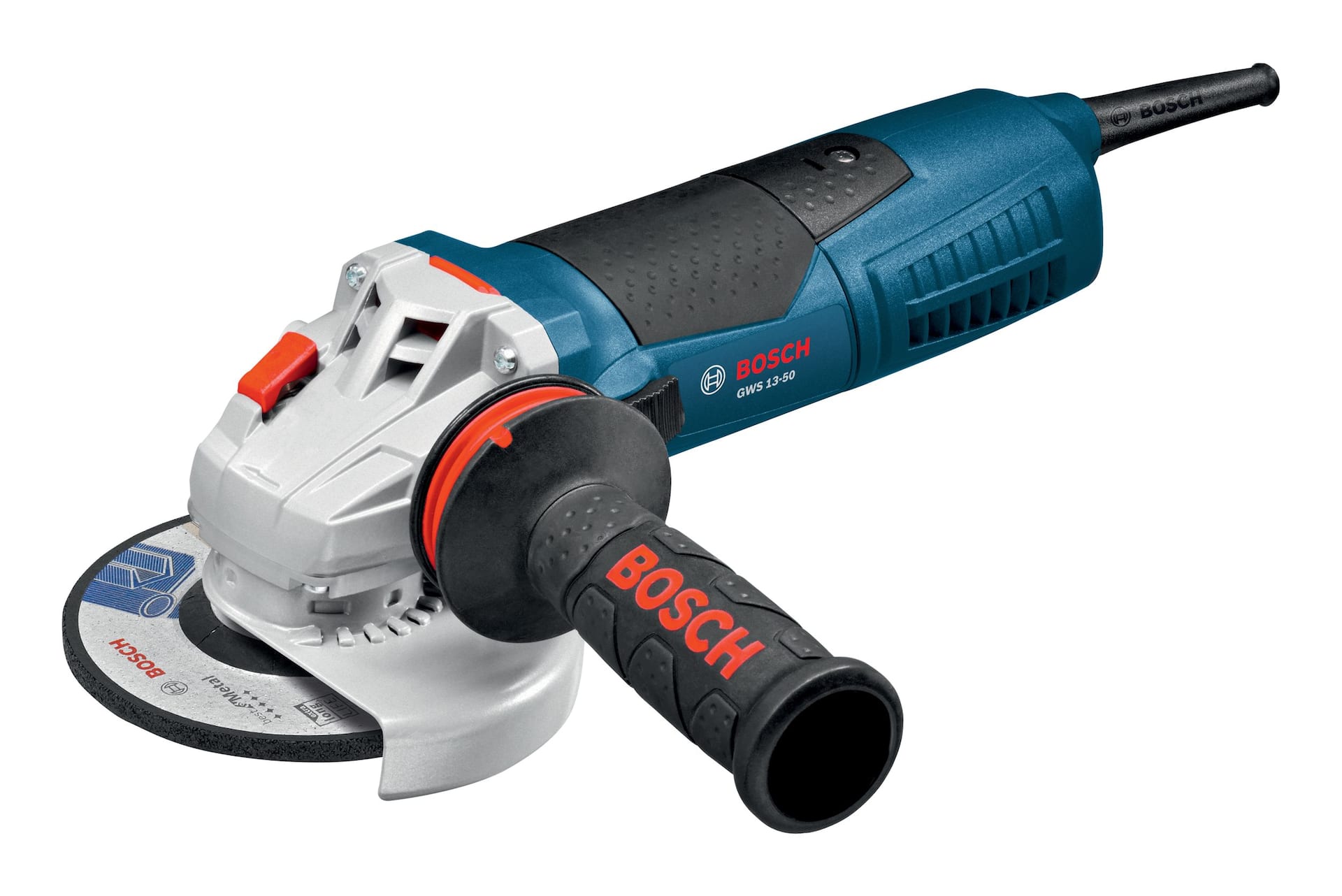 Bosch GWS13 50 10A Corded Angle Grinder with Auxiliary Handle Guard Flanges 5 in