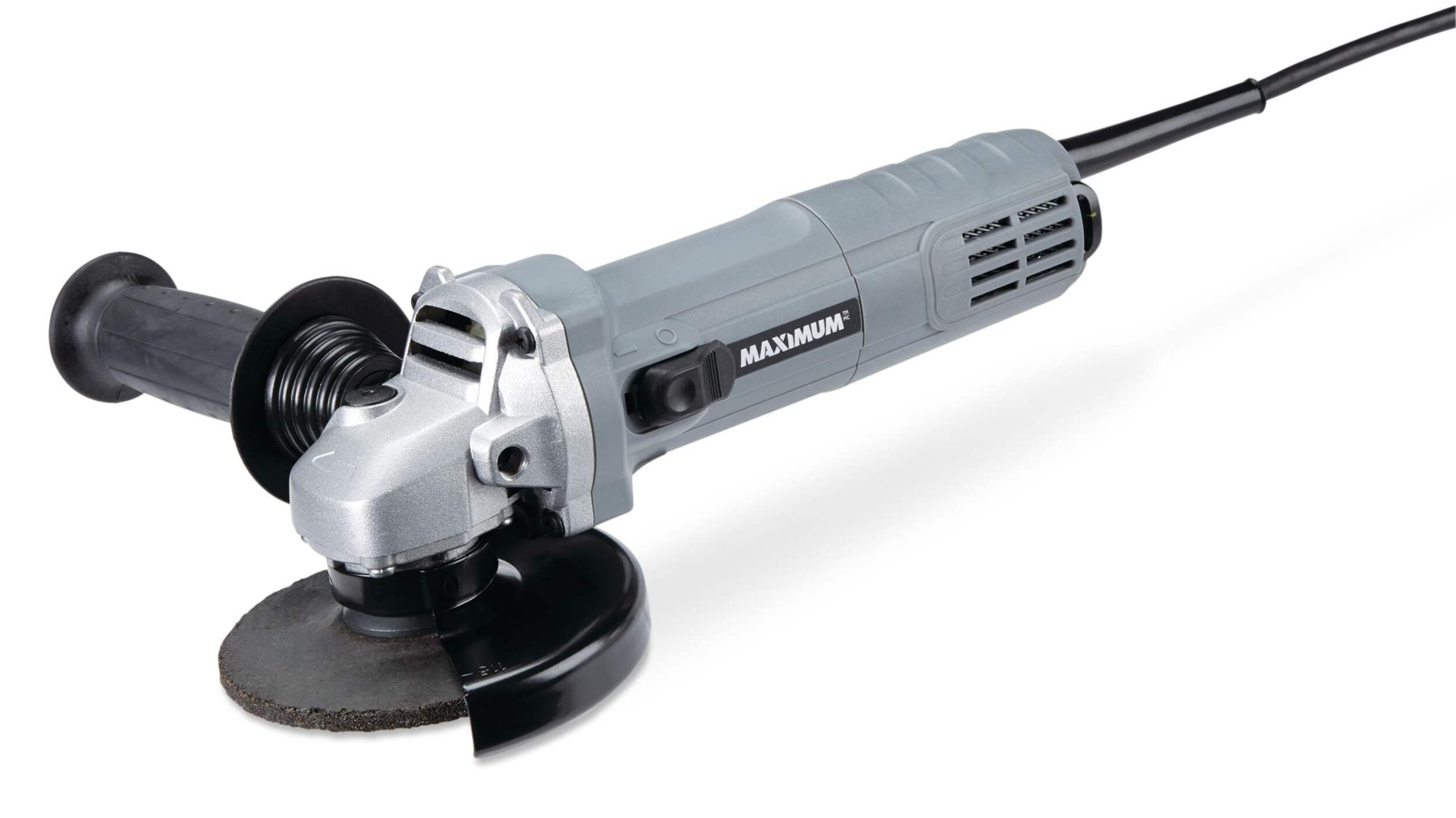MAXIMUM 7A Heavy-Duty Corded Single-Speed Angle Grinder with Auxiliary Handle & Guard, 4-1/2-in Front_Angled_Left