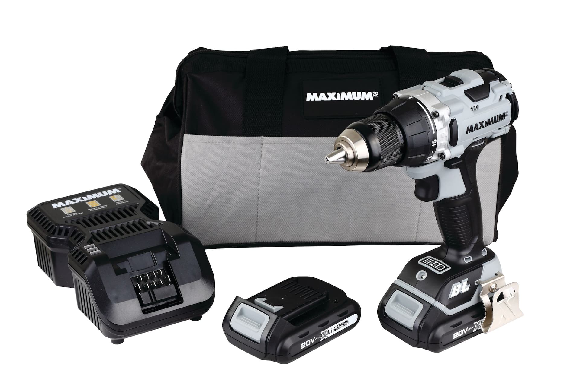 MAXIMUM 20V Max Lithium-Ion Brushless Cordless Drill with Battery, Charger  & Auxiliary Handle, 1/2-in