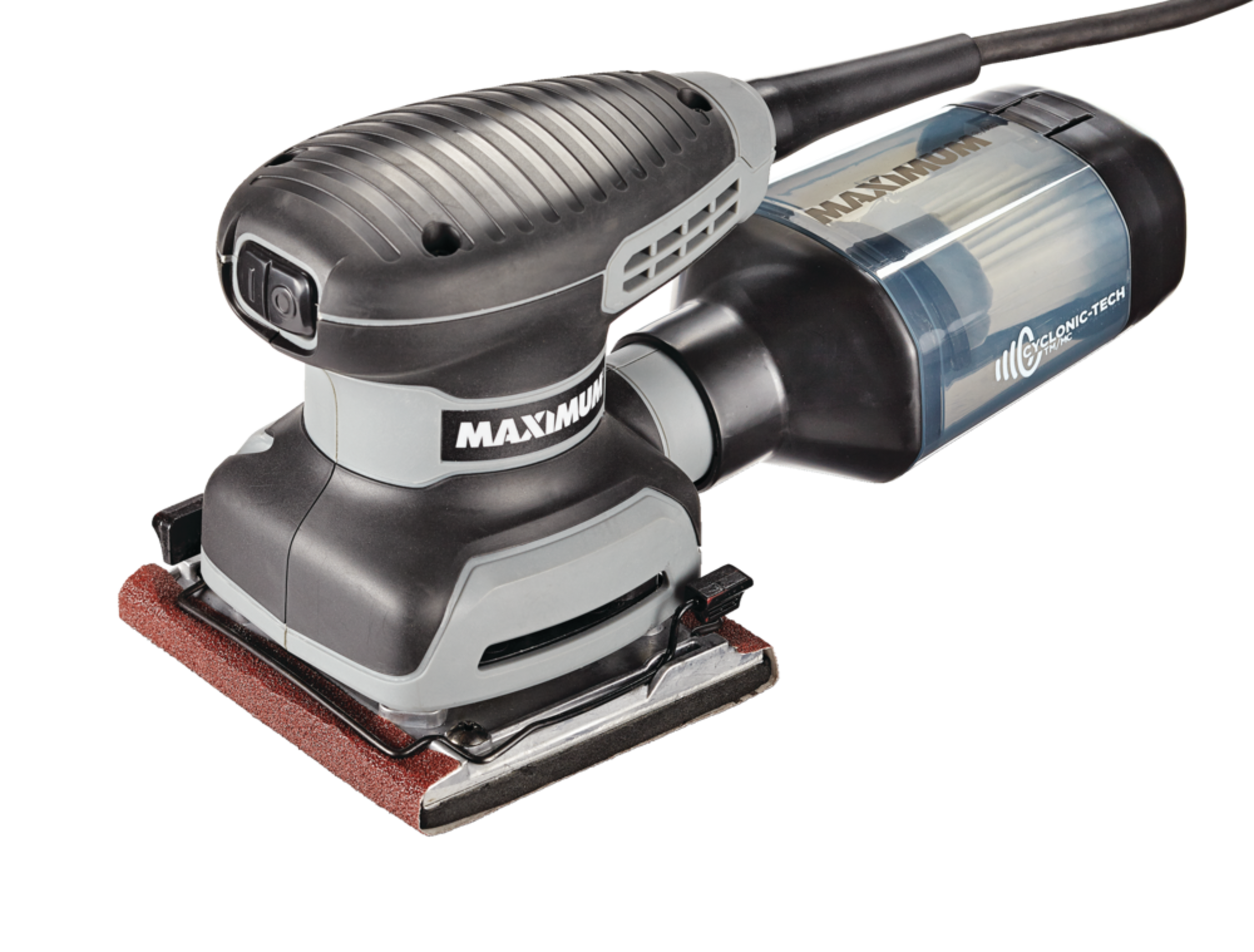 MAXIMUM 2.4A Corded Single-Speed Sheet Sander with Cyclonic-Tech Dust Collection, 1/4-in Front_Three_Fourths_Angled_Left
