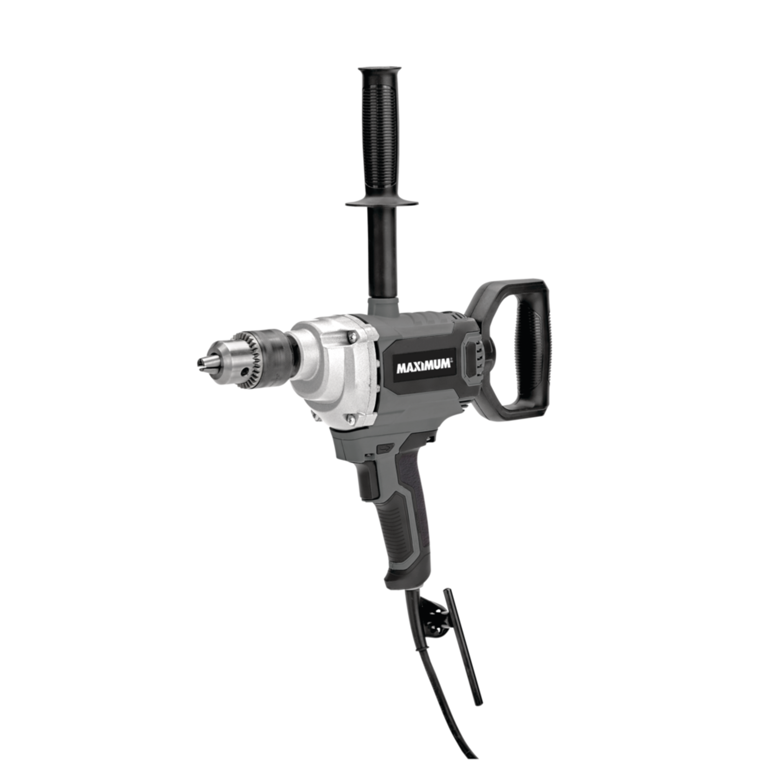 MAXIMUM 10A High Torque Corded Variable Speed Drill Mud Mixer with Auxiliary Handle, 5/8-in Front_Angled_Left
