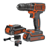 Black + Decker BDCDD120C-2 20V Max Lithium-Ion Cordless Drill/Driver with Battery & Charger, 3/8-in Front_Angled_Right