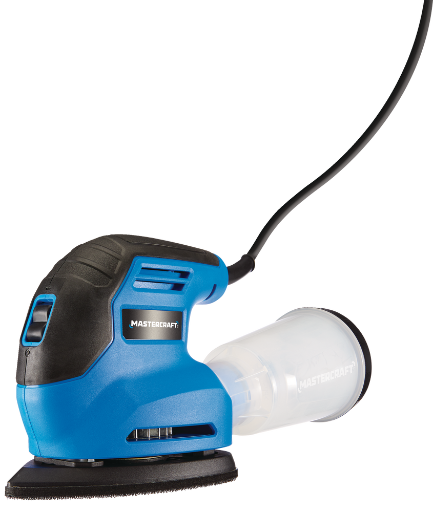 Mastercraft 1.2A Corded Single Speed Detail Sander with Dust Canister