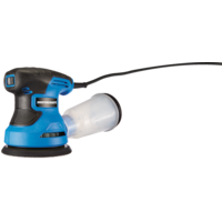Mastercraft 2.6A Corded Random Orbital Sander with Dust Canister & 80-Grit Discs, 5-in Front_Three_Fourths_Angled_Left