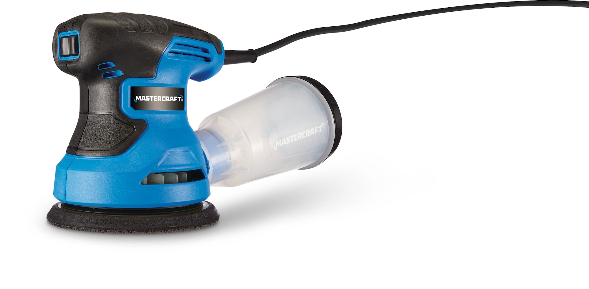 Mastercraft 2.6A Corded Random Orbital Sander with Dust Canister & 80