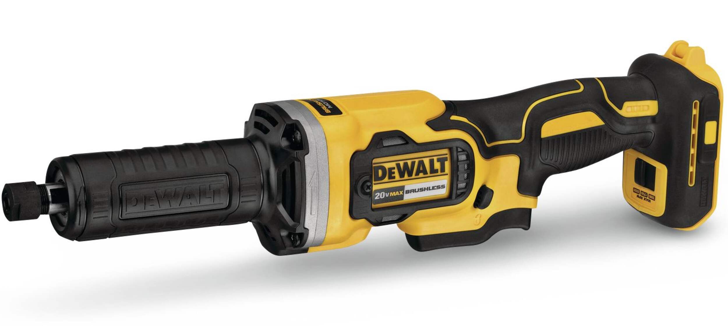 DEWALT DCG426B 20V MAX XR Brushless Cordless Variable Speed Die Grinder, Tool Only, 1-1/2-in Front_Angled_Left