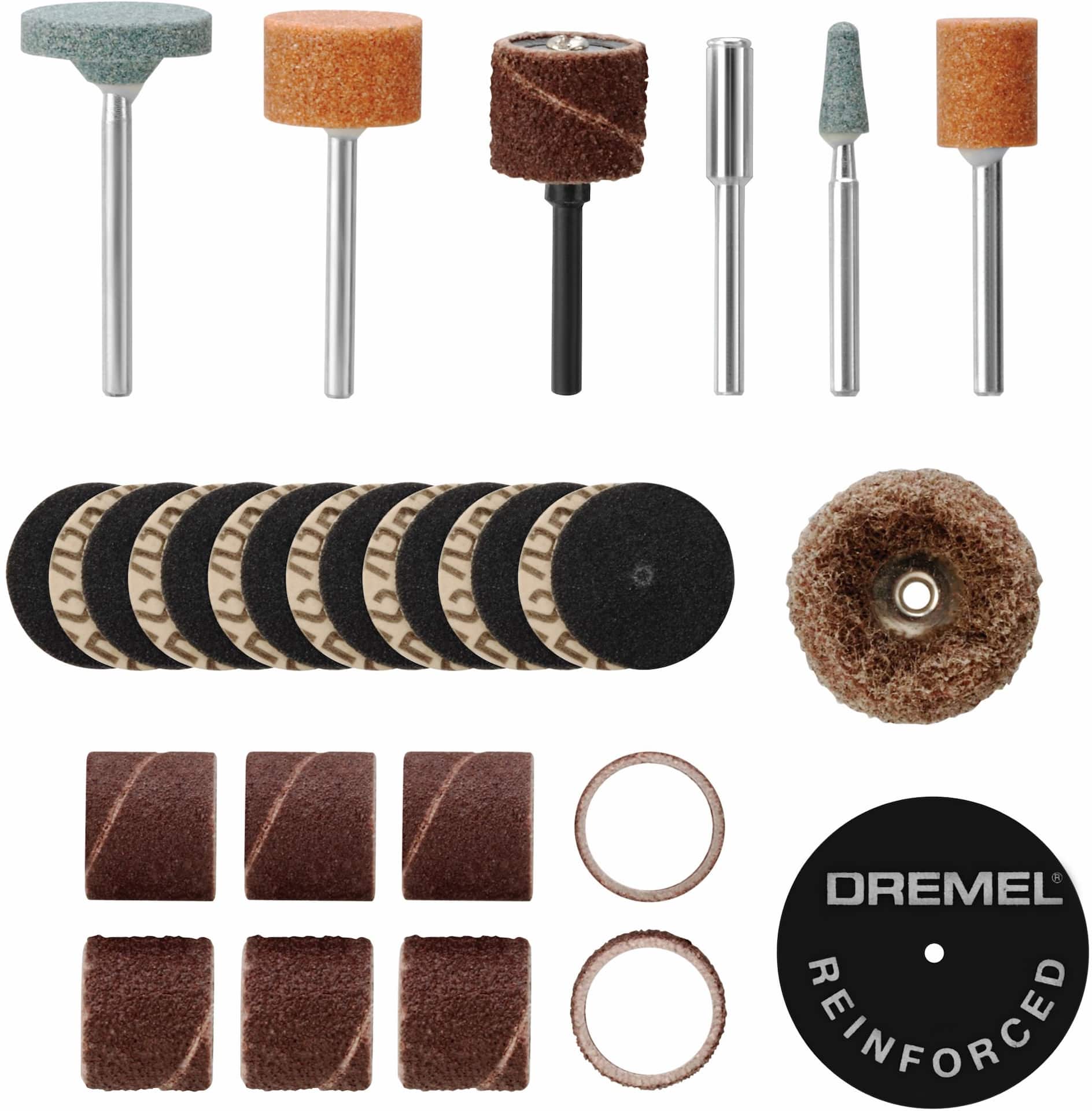 Dremel 686-01 31 Piece Sanding and Grinding Rotary Tool Accessory Kit-  Includes Sanding Drums, Grinding Stones, Abrasive Buff, Cutting Discs, and  a