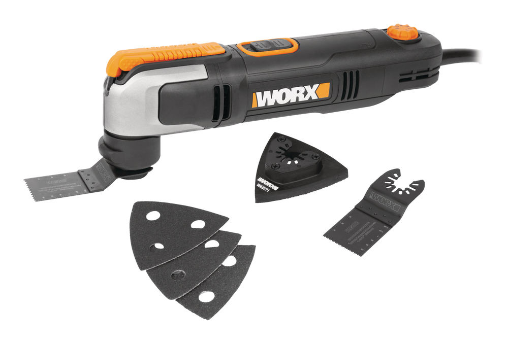 WORX WX686L 2.5A Variable Speed Oscillating Multi-Tool with Clip-In Wrench,  Blade  Sanding Pad Canadian Tire
