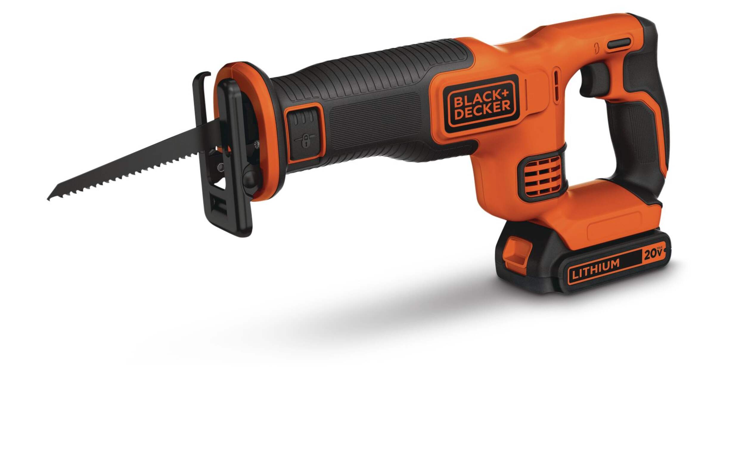 Black + Decker BDCR20C 20V Max Lithium-Ion Cordless Reciprocating Saw Kit with Battery & Charger Front_Angled_Left
