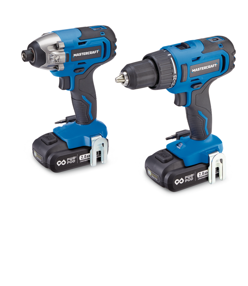 Mastercraft 20V Max LithiumIon Cordless Drill & Impact Driver with 2