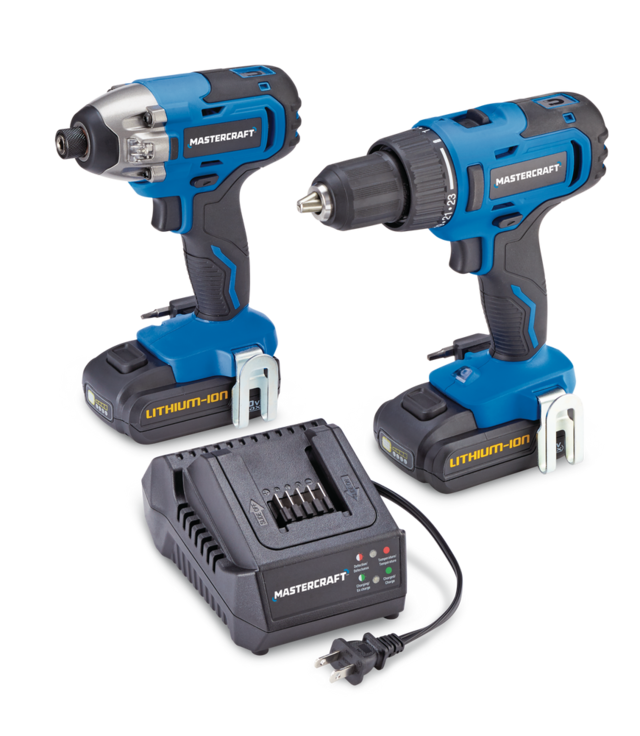 Mastercraft 20V Max LithiumIon Cordless Drill & Impact Driver with 2