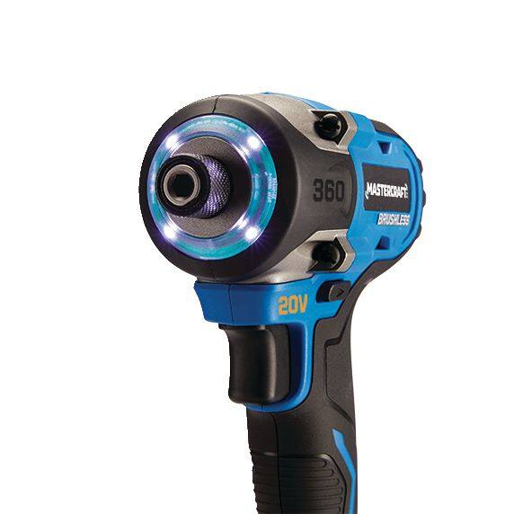 Mastercraft 20V Max Brushless Cordless Impact Driver with LED Work