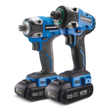 Mastercraft 20V Max Brushless Cordless Hammer Drill & Impact Driver with 2 PWR POD 2.0 Ah Batteries & Charger Combo Kit Front_Three_Fourths_Angled_Left