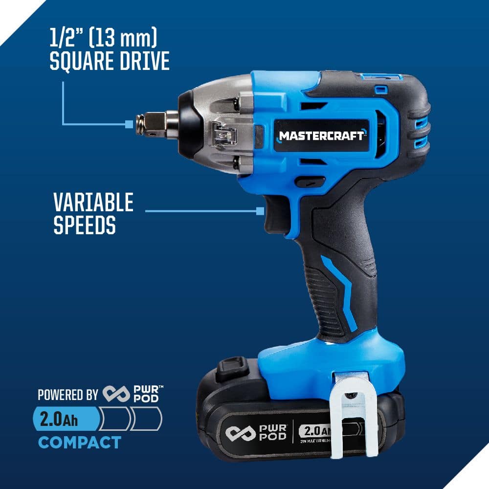 Mastercraft 20v best sale impact wrench