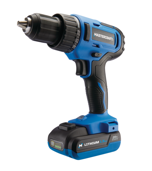 Mastercraft 20V Max Lithium-Ion Cordless Drill & Impact Wrench with 2 ...