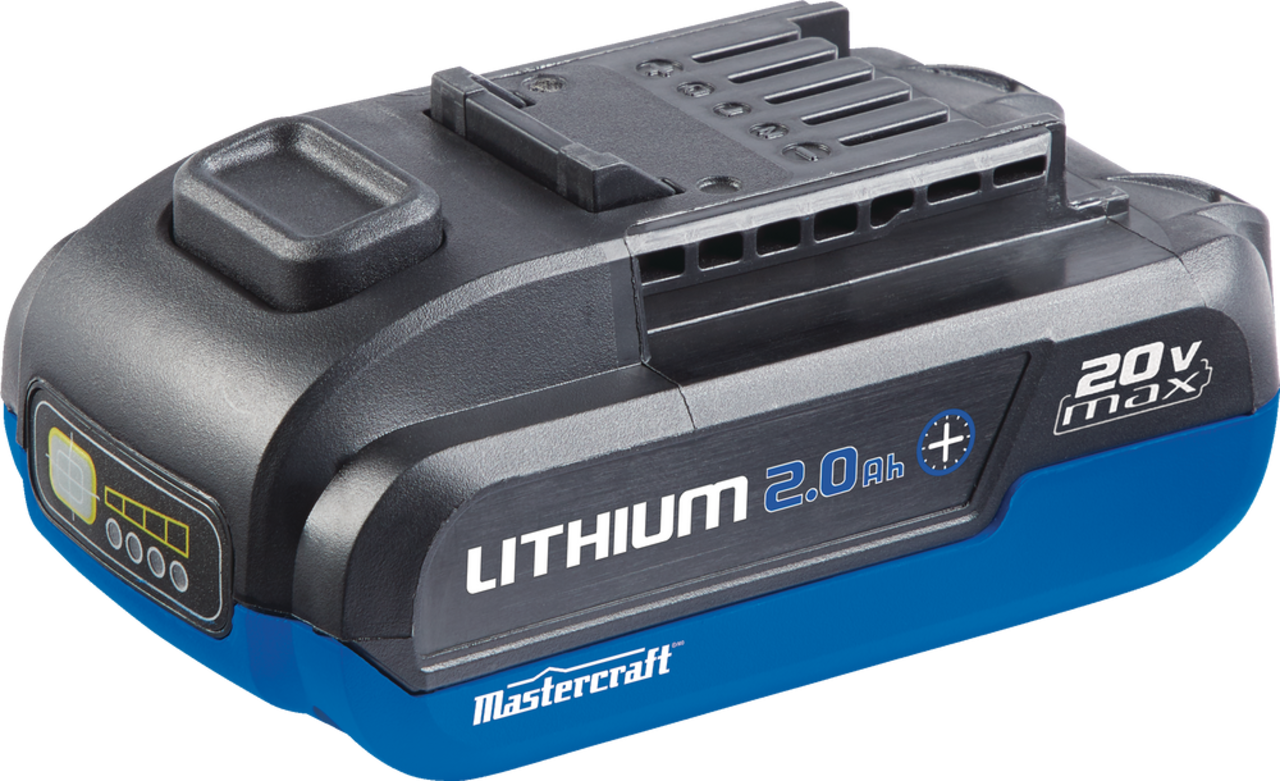 Mastercraft 20V Max Lithium Ion 2.0Ah Battery with LED Fuel Gauge For Cordless Power Tools
