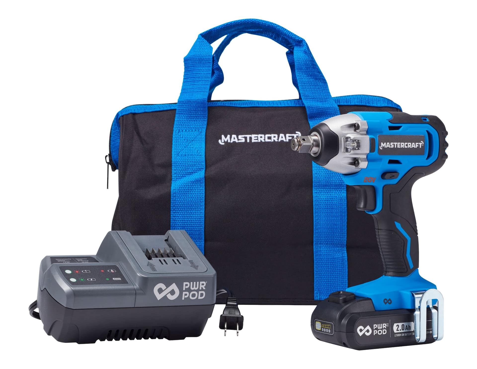 Mastercraft 20V Max Lithium-Ion 1/2-in Cordless Impact Wrench with