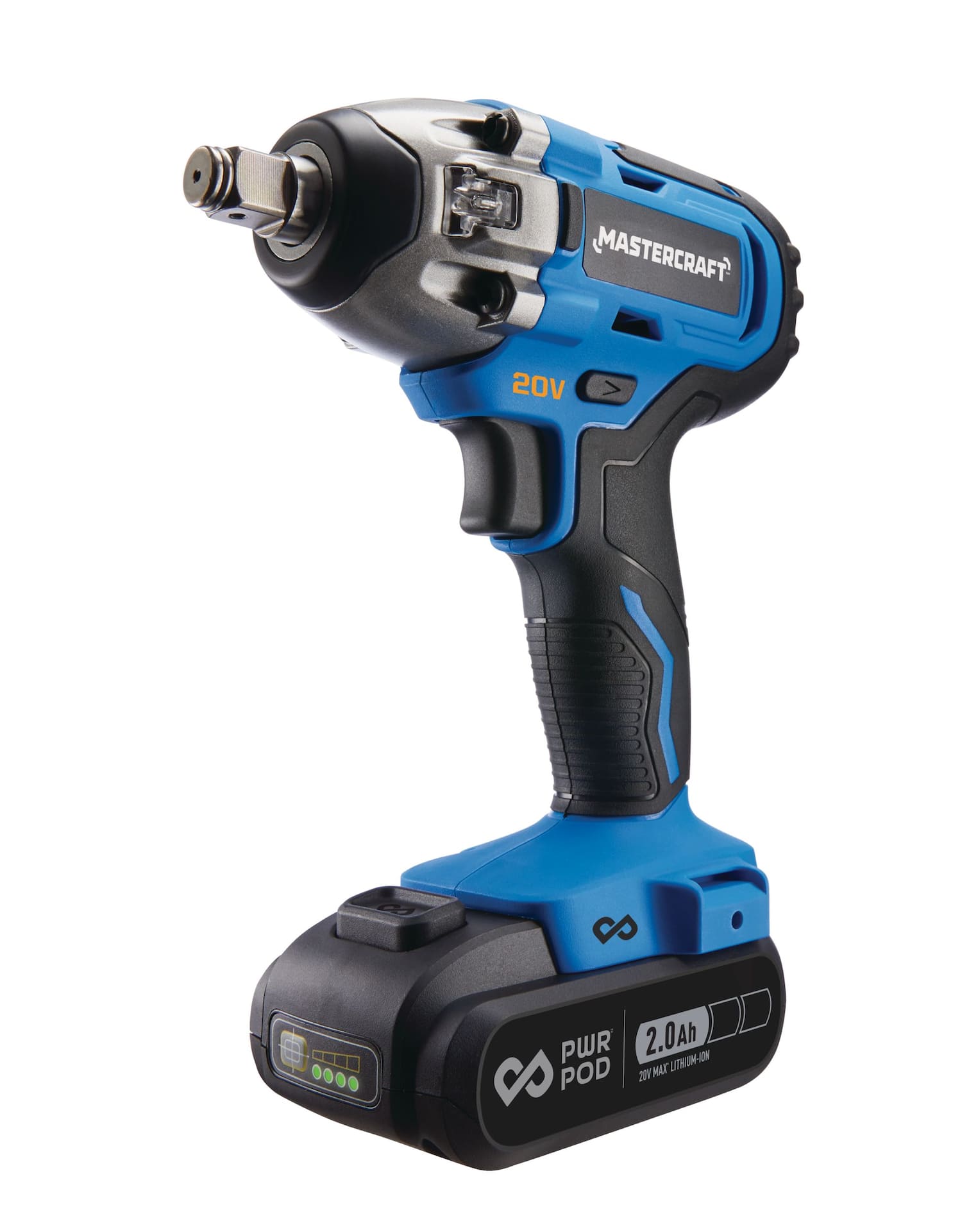 Mastercraft 20V Max Lithium Ion Cordless Impact Wrench with PWR