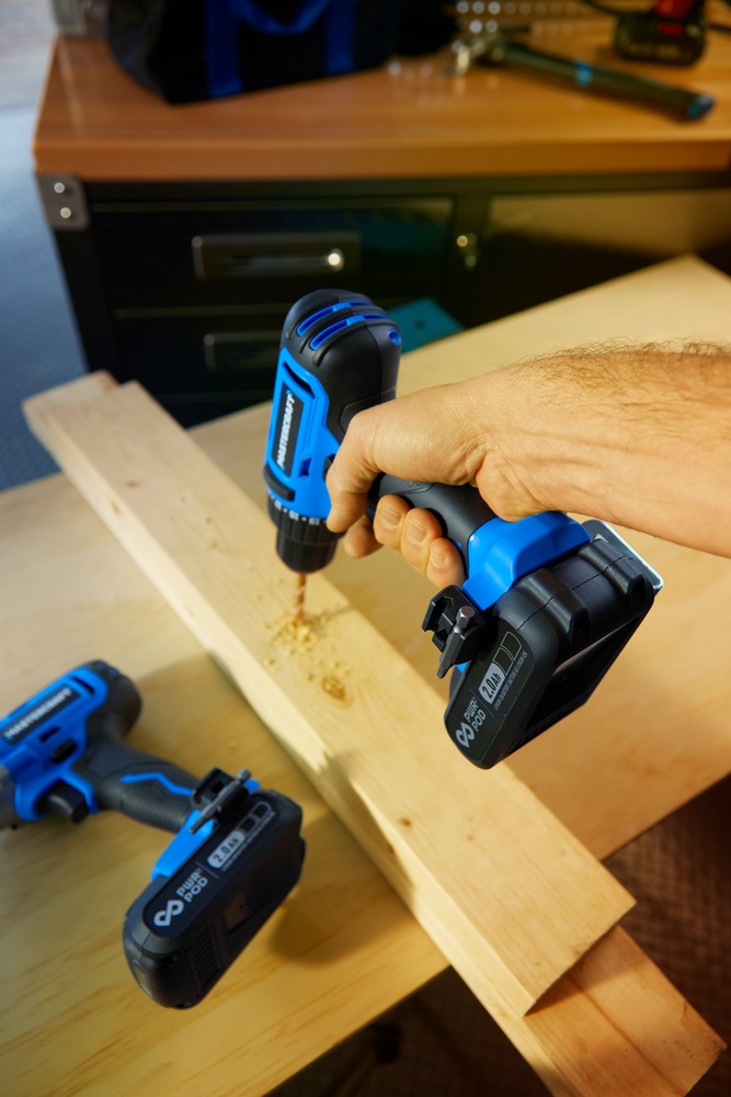 Mastercraft 20V Max Lithium Ion Cordless Drill, Impact Driver, Battery
