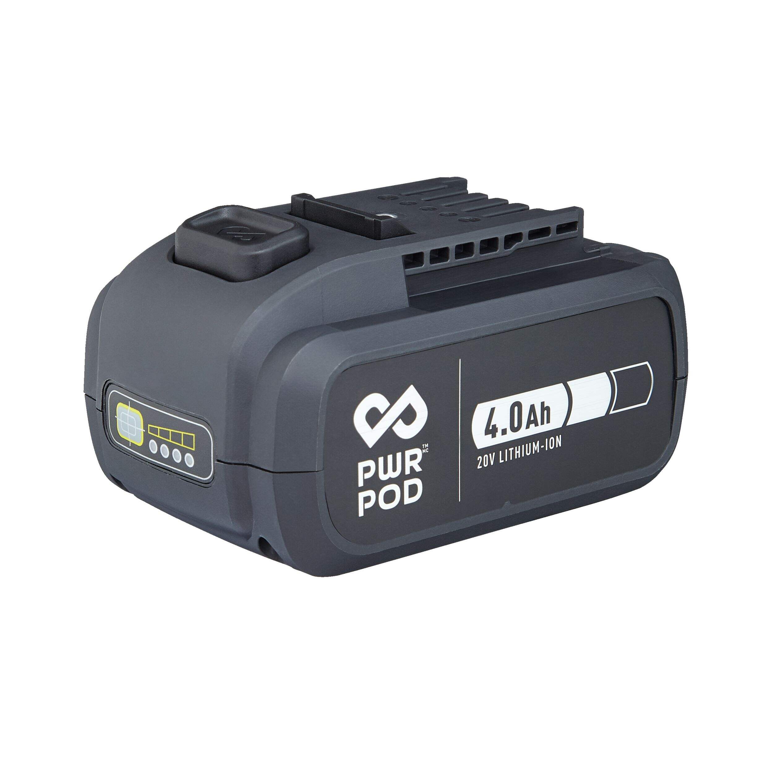 PWR POD 20V MAX 4.0 Ah Battery Front_Three_Fourths_Angled_Left